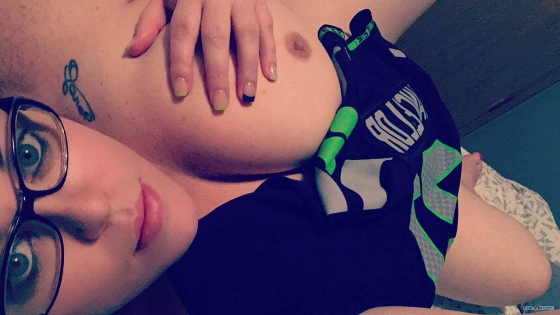 Tit Flash: My Very Big Tits - Topless Go Seahawks from United Kingdom